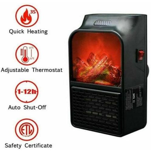 Mini Portable Electric Fireplace Wall Warmer