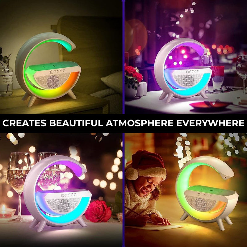 3 in 1 G-Shaped Lamp Speaker Bluetooth with Multicolor Night Lamp