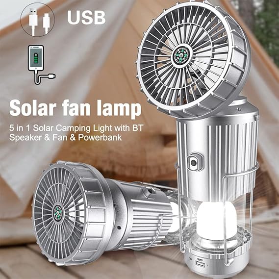 Solar Fan Emergency Camping Light