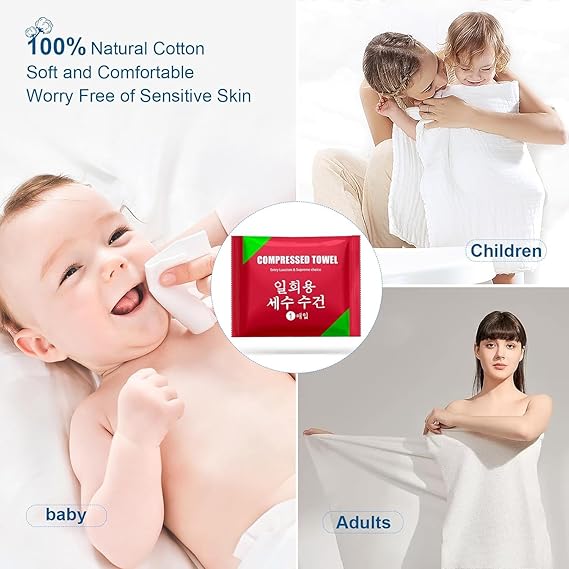 Disposable Compressed Soft Cotton Bath Towels