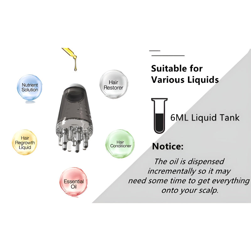 Scalp Applicator Comb with Ball Massage and Fluid Application