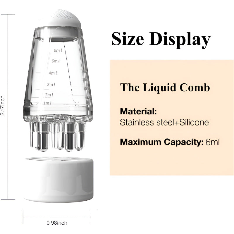 Scalp Applicator Comb with Ball Massage and Fluid Application
