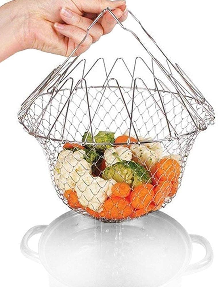 Stainless Steel Chef Foldable Basket Strainer