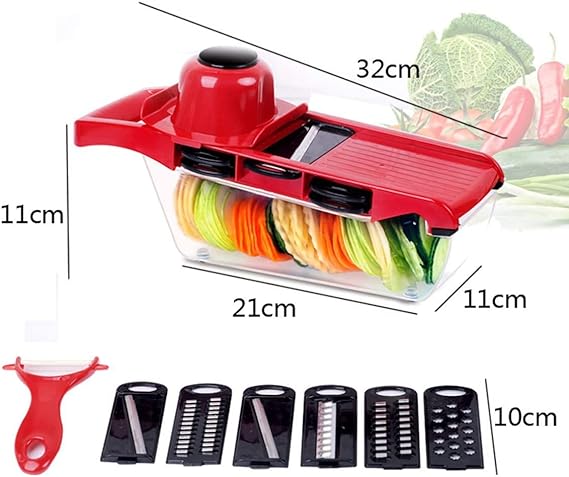 6 in 1 Mandoline Vegetable Slicer Cutter with Box