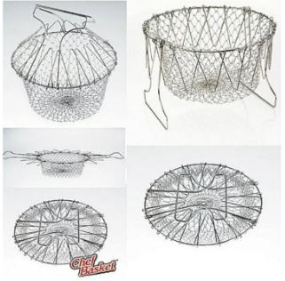 Stainless Steel Chef Foldable Basket Strainer