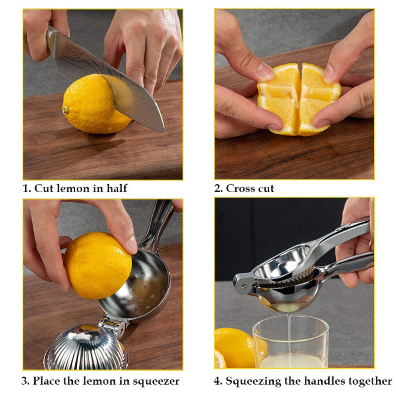 Hand-Operated Single Press Stainless Steel Lemon Squeezer