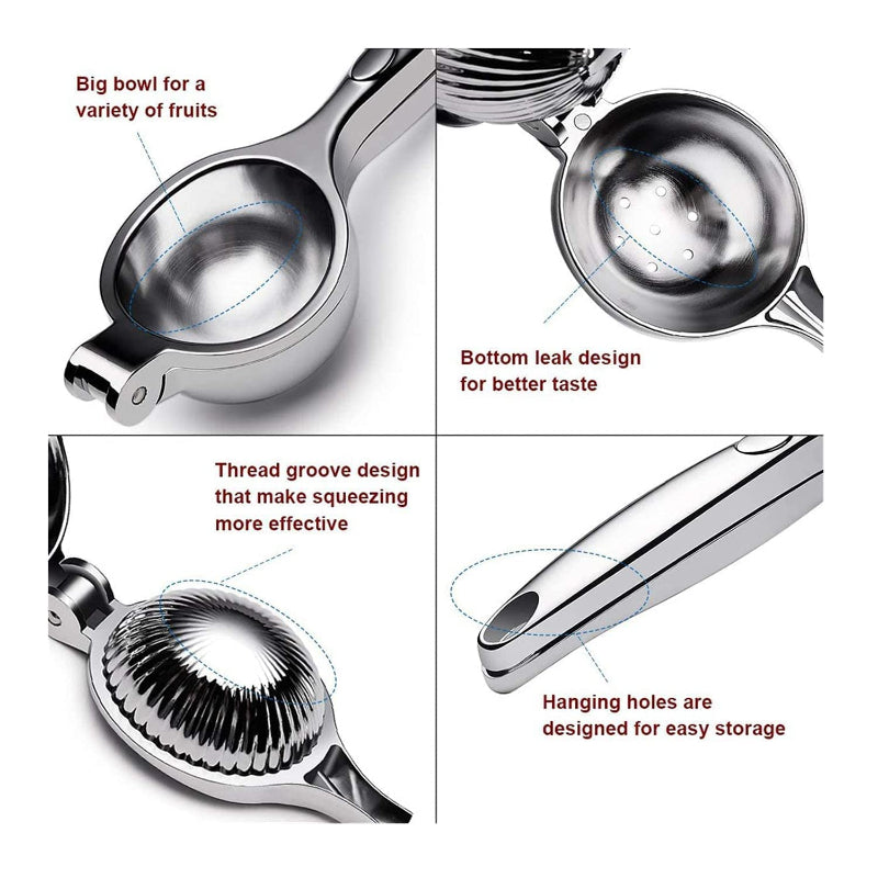 Hand-Operated Single Press Stainless Steel Lemon Squeezer