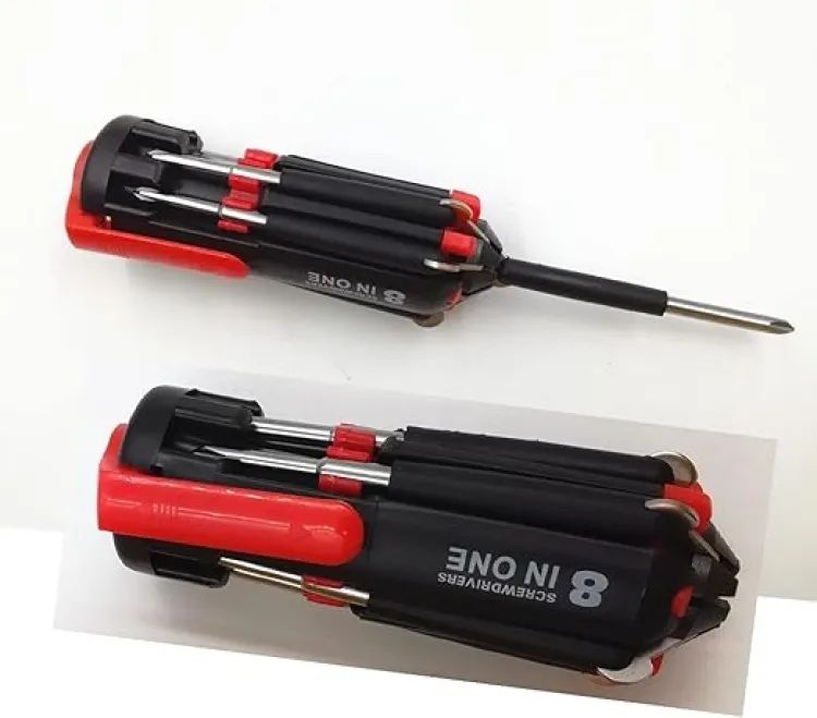 8 in 1 Screw Driver Kit With LED Torch