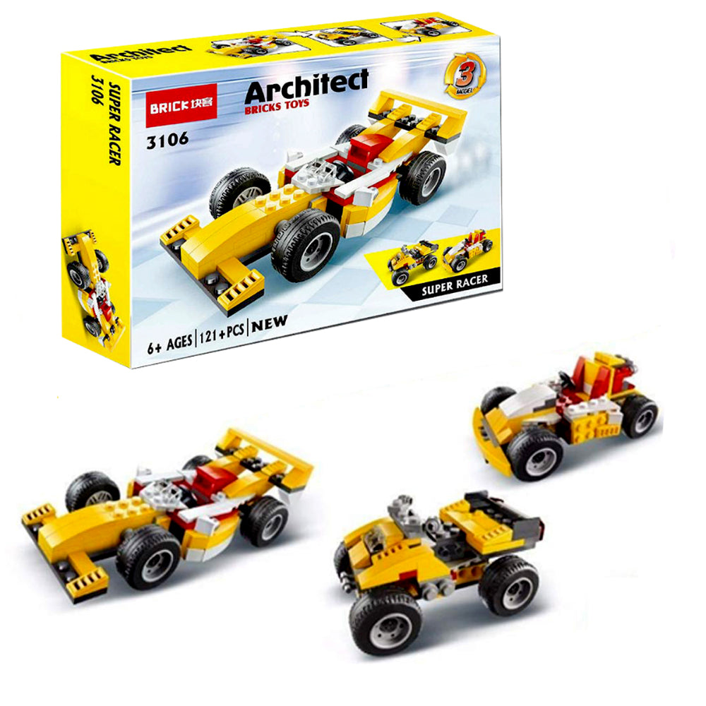 Super Racer 3-In-1 Building Blocks Set Toy