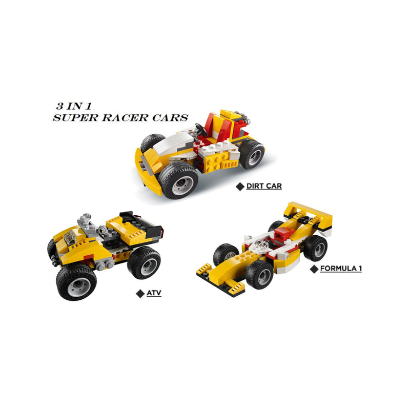 Super Racer 3-In-1 Building Blocks Set Toy