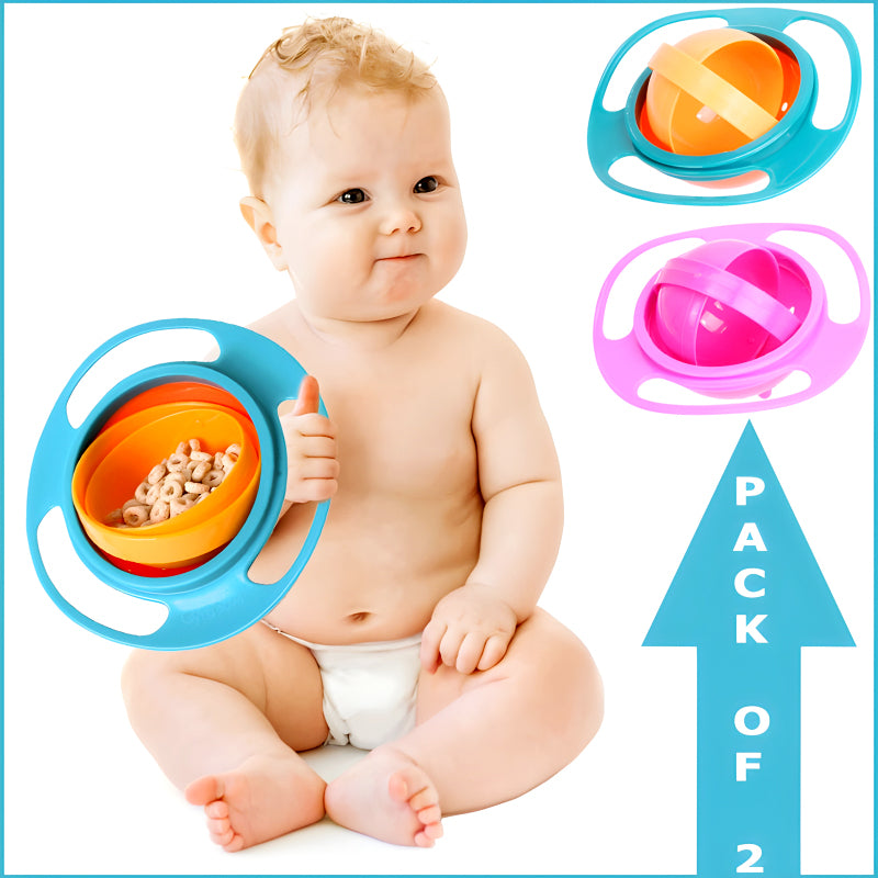 Spill-Proof Baby Feeding Gyro Bowls