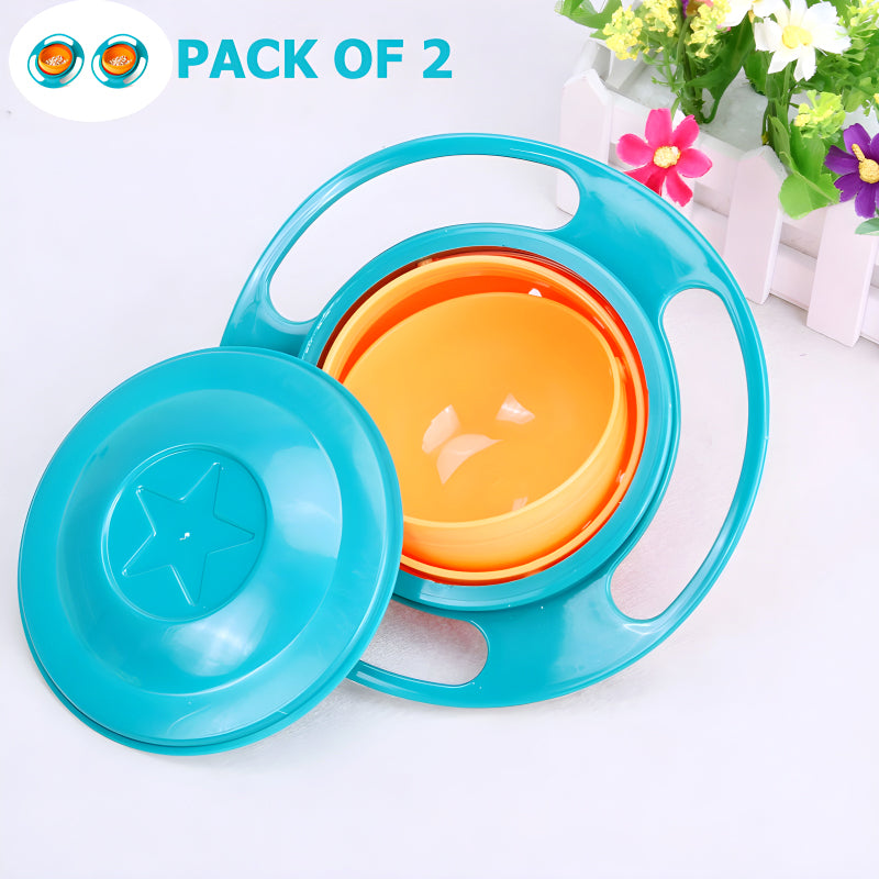 Spill-Proof Baby Feeding Gyro Bowls