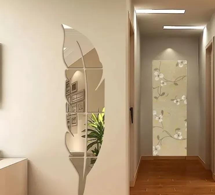 Silver Acrylic Leaf Wall Decor