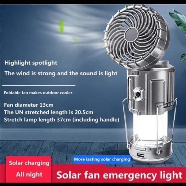 Solar Fan Emergency Camping Light