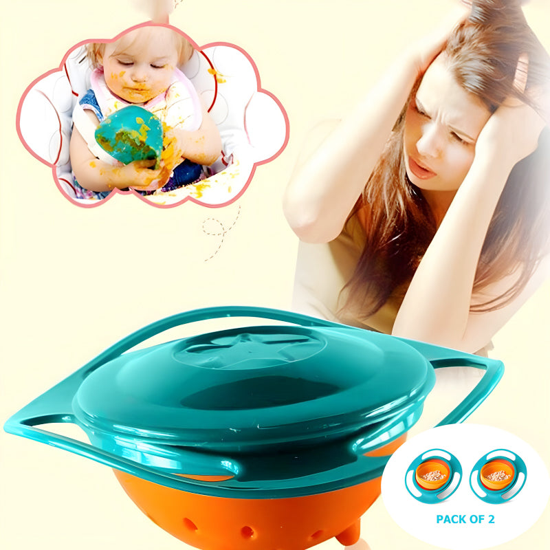 Spill-Proof Baby Feeding Gyro Bowls