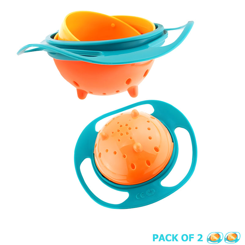 Spill-Proof Baby Feeding Gyro Bowls