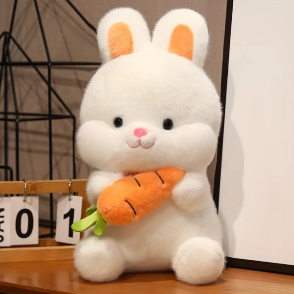 Adorable Plush Bunny & Carrot Pillow