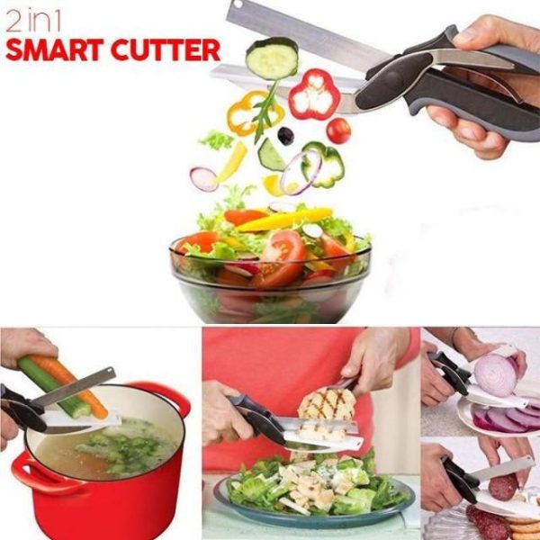 2-in-1 Food Kitchen Scissor with Cutting Board