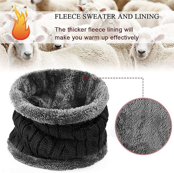 Woolen Winter Beanie Head Cap With Neck Warmer Muffler