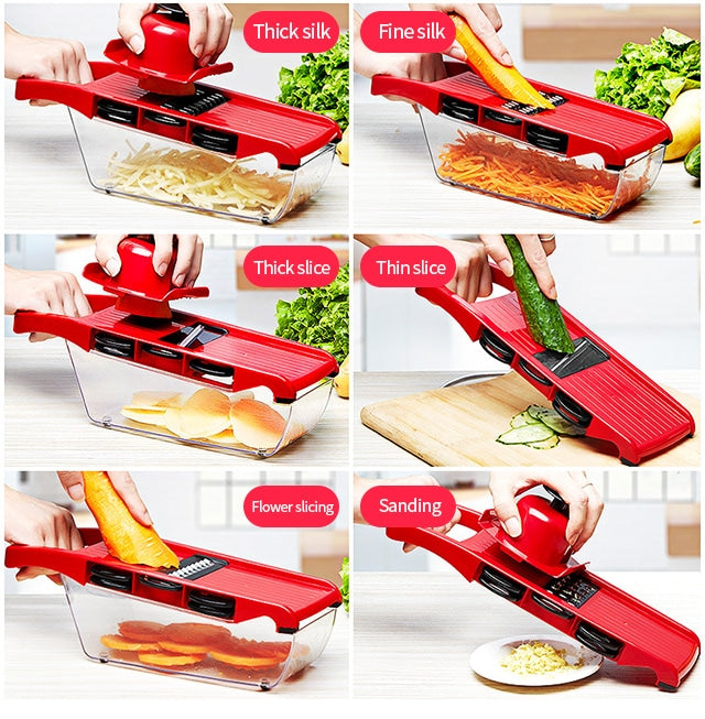 6 in 1 Mandoline Vegetable Slicer Cutter with Box