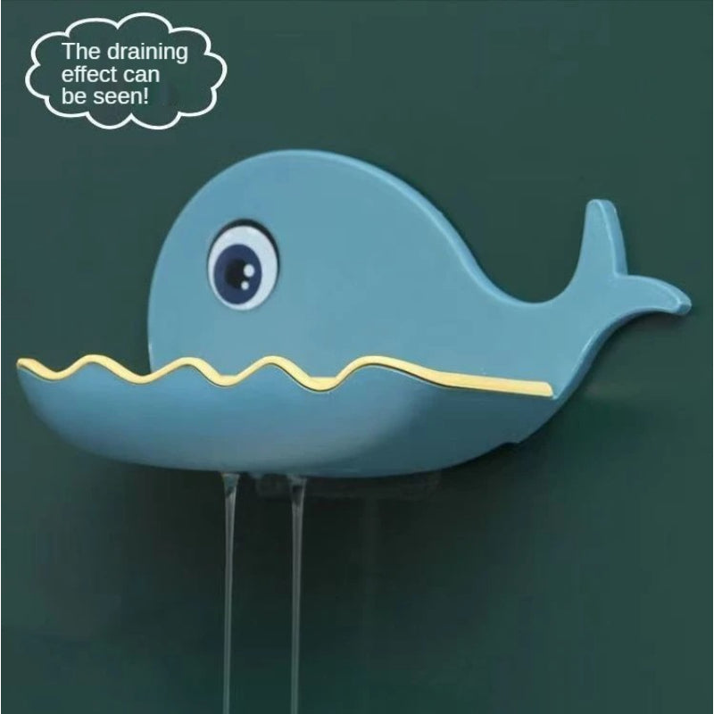 Fish-Shaped Double-Layer Adhesive Waterproof Soap Bar Holder