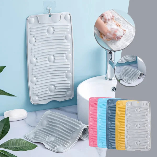 Foldable Silica Gel Non-slip Laundry Mat Washboard