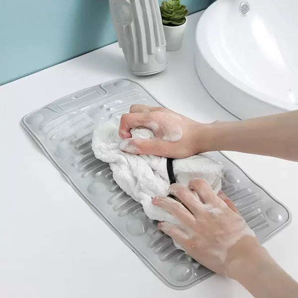 Foldable Silica Gel Non-slip Laundry Mat Washboard