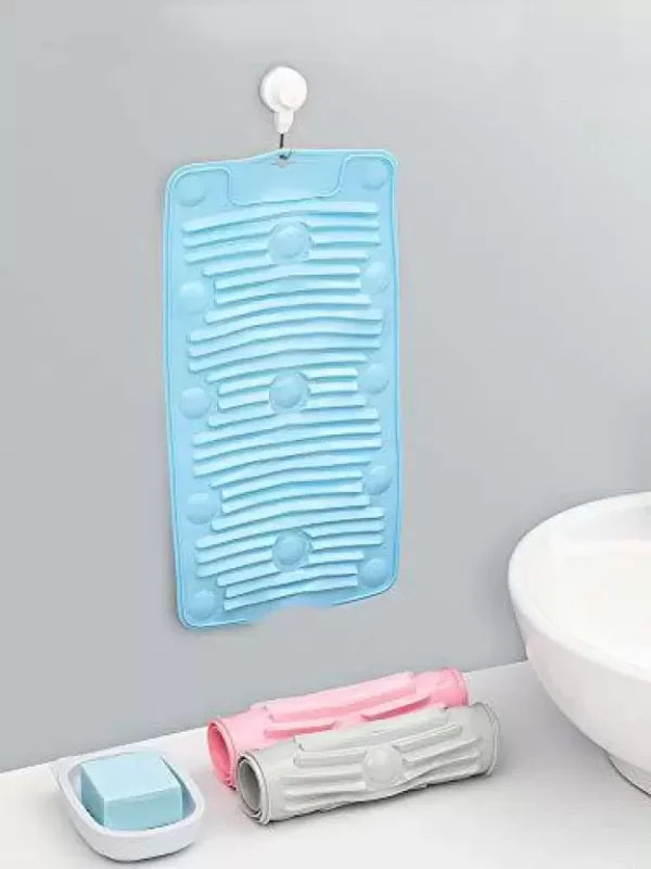 Foldable Silica Gel Non-slip Laundry Mat Washboard