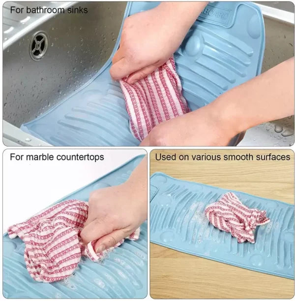 Foldable Silica Gel Non-slip Laundry Mat Washboard