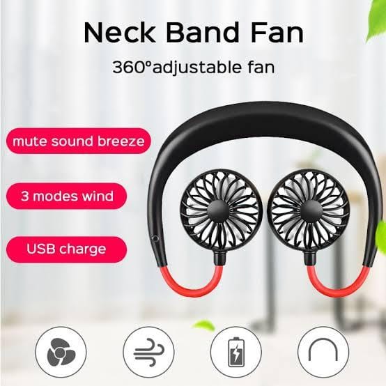 Portable Wearable Hand Free Mini Rechargeable Fan