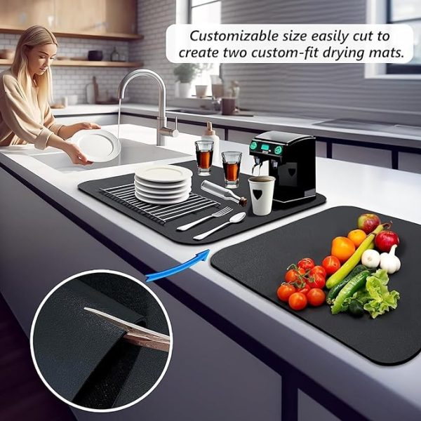 Kitchen Silicone Non Slip Absorbent Rubber Mat