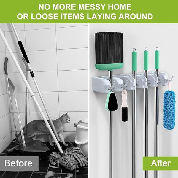 Wall Mount Mop And Broom Holder