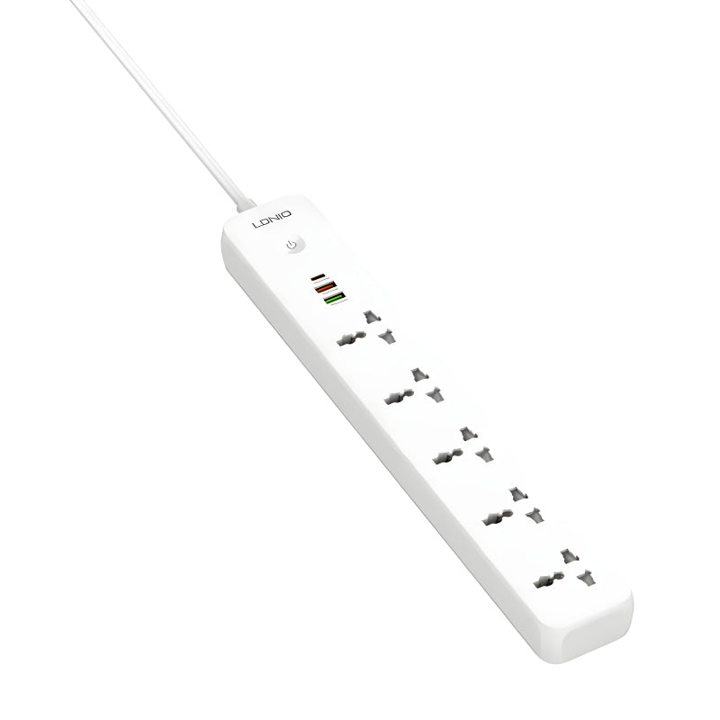 Multi-Socket Extension With 5 AC Outlets And 3 USB Ports