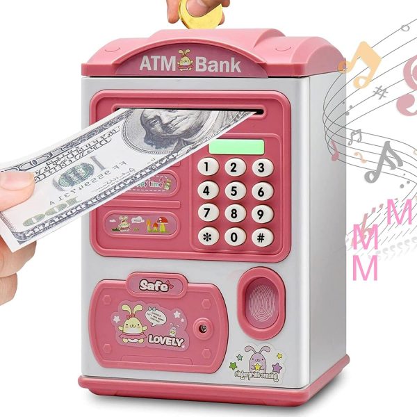 Piggy Bank Atm Children Saving Money Box With Password And Fingerprint