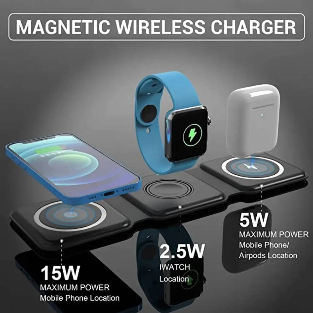 3 in 1 Foldable Magnetic Wireless charger