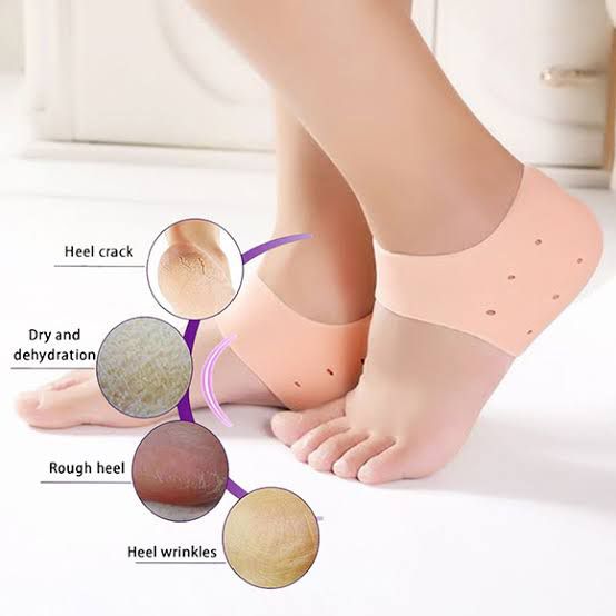 Silicone Anti-crack Half Heel Socks