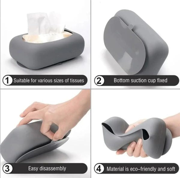 Silicone Suction Tissue Holder Box