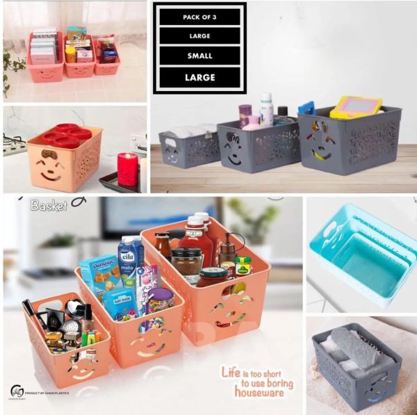 Multipurpose Smile Basket Storage Organizer