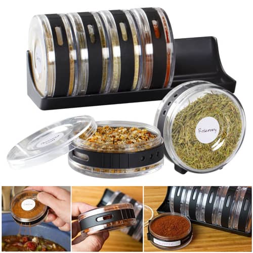 Cylindrical Spice Rack Set