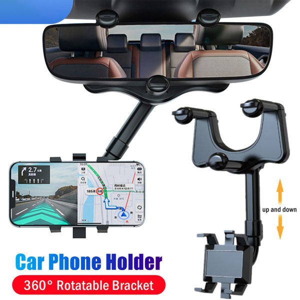 Rearview 360° Rotatable Retractable Mirror Mobile Holder