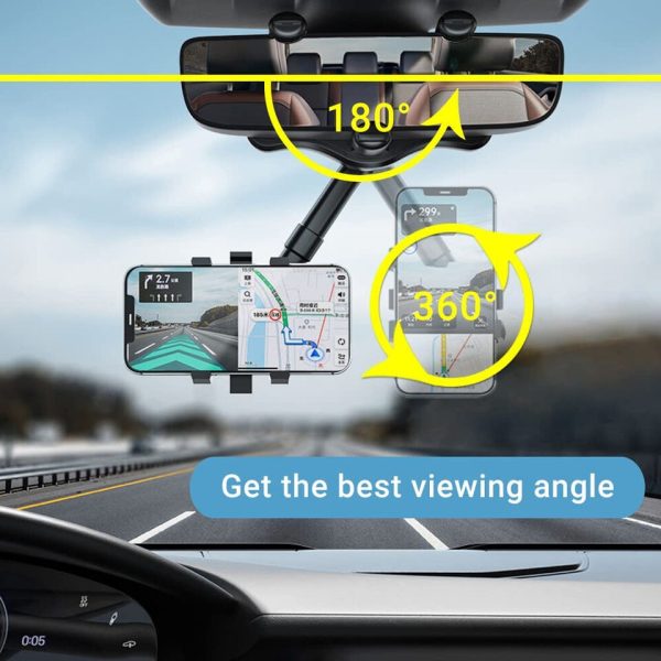 Rearview 360° Rotatable Retractable Mirror Mobile Holder