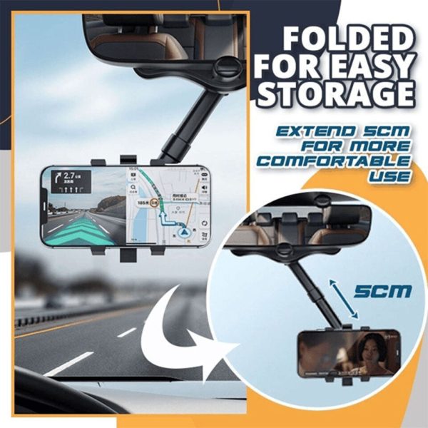 Rearview 360° Rotatable Retractable Mirror Mobile Holder