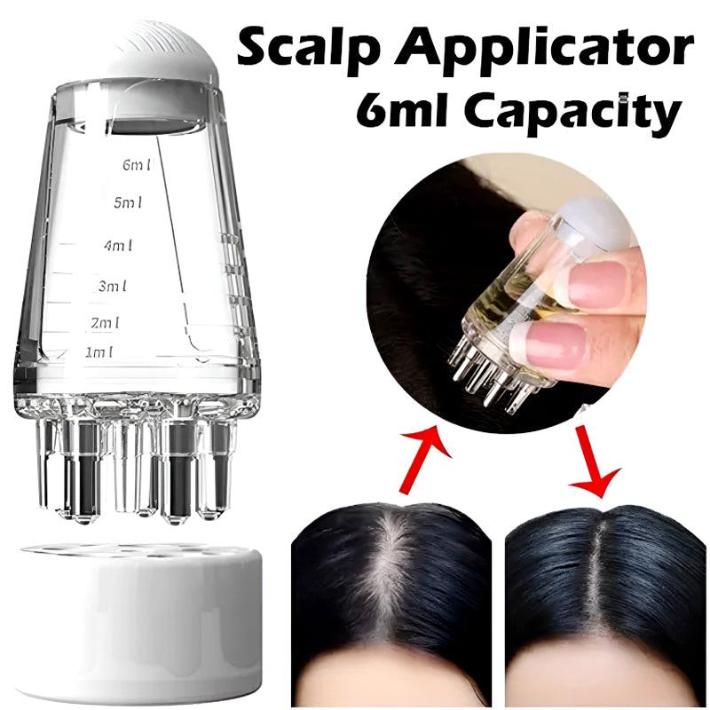 Scalp Applicator Comb with Ball Massage and Fluid Application